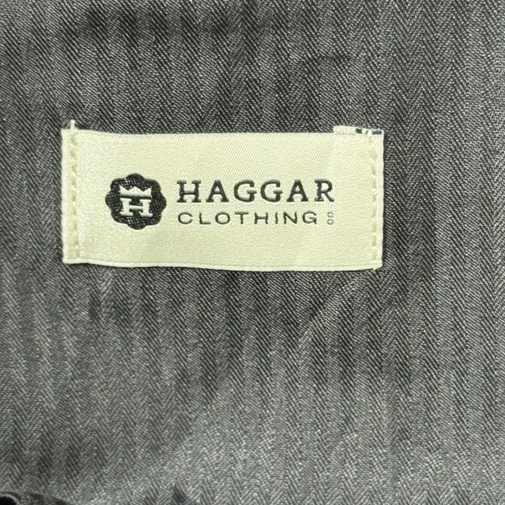 Haggar Mens Dress Pants 44x29 Charcoal Grey Flat Front Lightweight